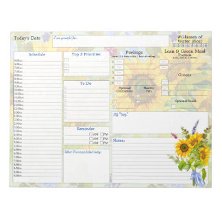Zonnebloem | Dagelijkse planner | 5 en 1 Food Jour Notitieblok