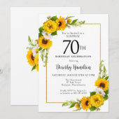 Zonnebloem Daisy 70e Verjaardag Verrassingsfeest Kaart (Voorkant / Achterkant)