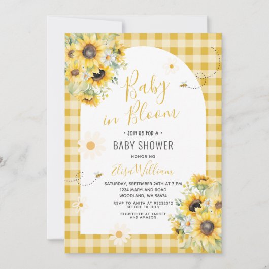 Zonnebloem Daisy Bee Baby in Bloom Kaart (Voorkant)