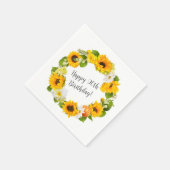 Zonnebloem Daisy Bloemen 90ste Verjaardagsfeest Servet (Hoek)