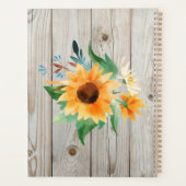 Zonnebloem Daisy Bloemen Hout Rustieke Bloem Art Planner (Achterkant)