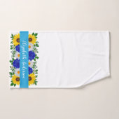 Zonnebloem Daisy Blue Floral Handdoek (Handdoek)