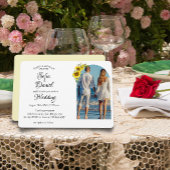 Zonnebloem daisy boog elegante foto uitnodiging