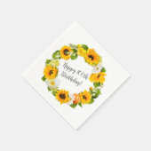 Zonnebloem Daisy Floral 100ste verjaardagsfeest Servet (Hoek)