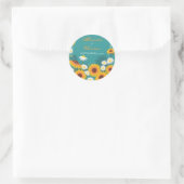 Zonnebloem Daisy Save De Datum Bruiloft Aankondigi Ronde Sticker (Tas)