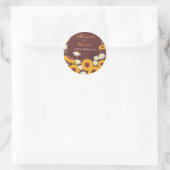 Zonnebloem Daisy Save De Datum Bruiloft Aankondigi Ronde Sticker (Tas)