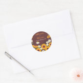 Zonnebloem Daisy Save De Datum Bruiloft Aankondigi Ronde Sticker (Envelop)