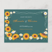 Zonnebloem Daisy Save the Date Wedding Aankondigin Aankondigingskaart (Voorkant)