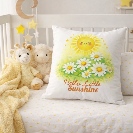 Zonnebloem Daisy Waterverf Babyfeest Kunst Kussen