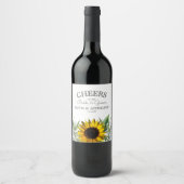 Zonnebloem|Daisy Weddenschap Wine Label Wijn Etiket (Voorkant)