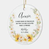 Zonnebloem & Daisy Wreate collega's Kerstmis Keramisch Ornament (Links)