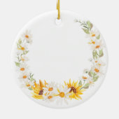 Zonnebloem & Daisy Wreath Floral 30 Jubileum Keramisch Ornament (Achterkant)