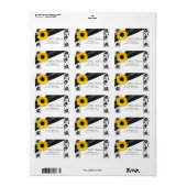 Zonnebloem Damask Bruiloft Retouradres Label (Full Sheet)