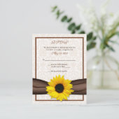 Zonnebloem Damask Floral Wedding Response Kaart (Staand voorkant)