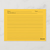 Zonnebloem Damask Recept Kaart voor de bruid te zi (Achterkant)