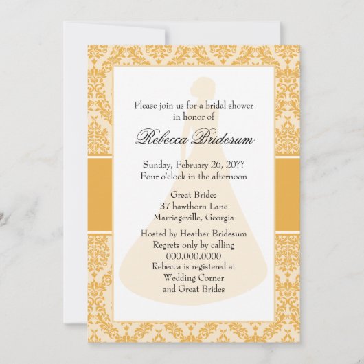 Zonnebloem Damask Vrijgezellenfeest Kaart (Voorkant)