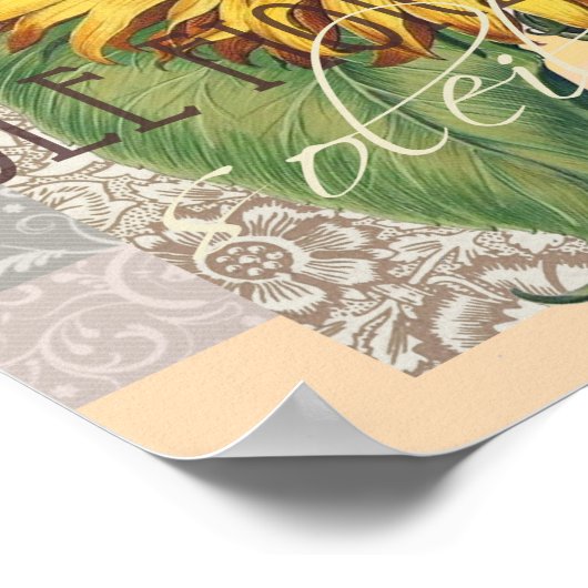 Zonnebloem  Damask Wallpaper Collage Poster (Hoek)