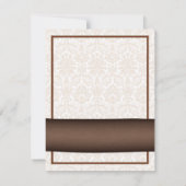 Zonnebloem Damast Bloem Save the Date Aankondiging (Achterkant)