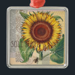 Zonnebloem  damast bloemmotief kunst metalen ornament<br><div class="desc">Zonnebloemen! Deze  geïnspireerde bloemendamast toont een antiek Zonnebloem,  met een verscheidenheid aan damast behangpatronen op de achtergrond. Verbluffend voor een modern tintje bloemendecor.</div>