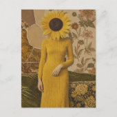 Zonnebloem Dame Briefkaart (Voorkant)