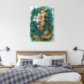Zonnebloem Dames Surrealisme Canvasprint - Schilde Canvas Afdruk (Insitu (Slaapkamer))