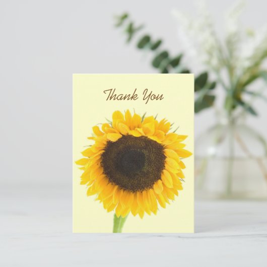 Zonnebloem Dank je Briefkaart (Staand voorkant)