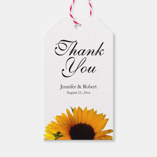 Zonnebloem Dank je Cadeaulabel (Voorkant)