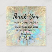 zonnebloem dank je creditcard vierkante visitekaartje (Voorkant)