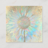 zonnebloem dank je creditcard vierkante visitekaartje (Achterkant)