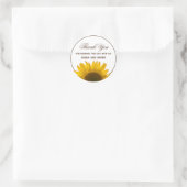 Zonnebloem Dank je Floral Script Land Ronde Sticker (Tas)