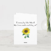 Zonnebloem dank je kaart (Achterkant)