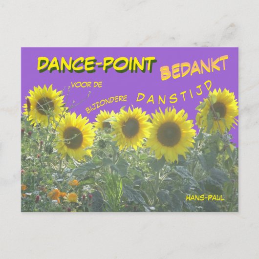 Zonnebloem Dank Je Postkaart (Voorkant)