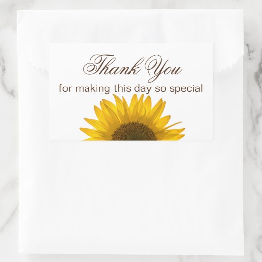 Zonnebloem Dank je Rechthoekige Sticker (Tas)