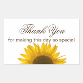 Zonnebloem Dank je Rechthoekige Sticker (Voorkant)