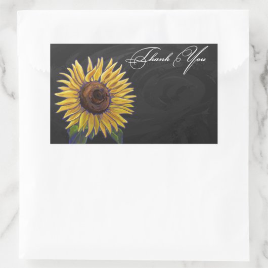 Zonnebloem Dank je Rechthoekige Sticker (Tas)