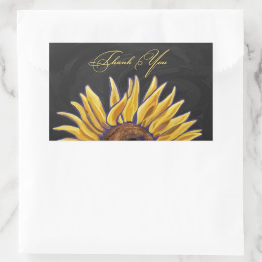 Zonnebloem Dank je Rechthoekige Sticker (Tas)