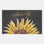 Zonnebloem Dank je Rechthoekige Sticker (Voorkant)