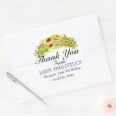 Zonnebloem Dank je Ronde Sticker (Envelop)