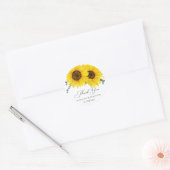Zonnebloem Dank je Ronde Sticker (Envelop)