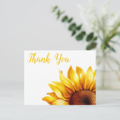 Zonnebloem Dank Je Wel Briefkaart (Staand voorkant)