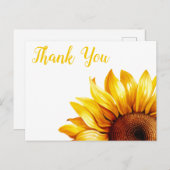 Zonnebloem Dank Je Wel Briefkaart (Voorkant / Achterkant)