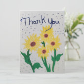 Zonnebloem Dank je wel Kaart (Staand voorkant)