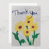 Zonnebloem Dank je wel Kaart (Voorkant / Achterkant)