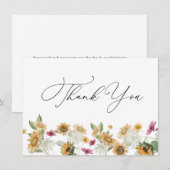 Zonnebloem Dank je wel Notitiekaartje (Voorkant / Achterkant)