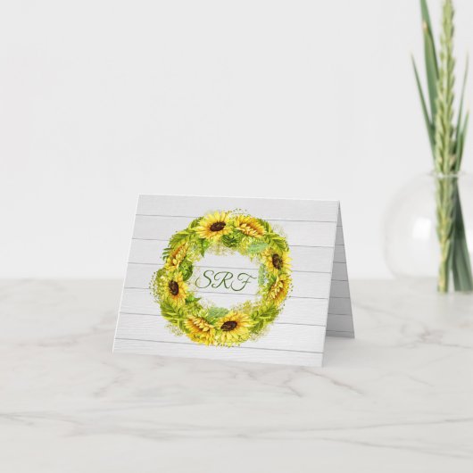 Zonnebloem Dank Je Wel of Blanco Notitiekaart (Voorkant)