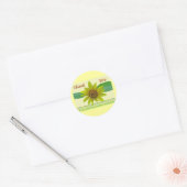 Zonnebloem Dank je wel. Ronde Sticker (Envelop)