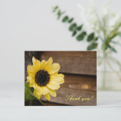 Zonnebloem dank u briefkaart (Staand voorkant)