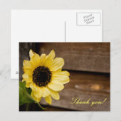 Zonnebloem dank u briefkaart (Voorkant / Achterkant)