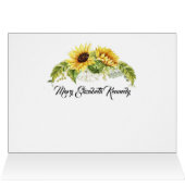 Zonnebloem Dank u, Denken aan u of Blanco notitie (Binnen Horizontaal (Boven))