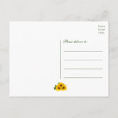 Zonnebloem dank u elegante gele bloemenbruiloft briefkaart (Achterkant)